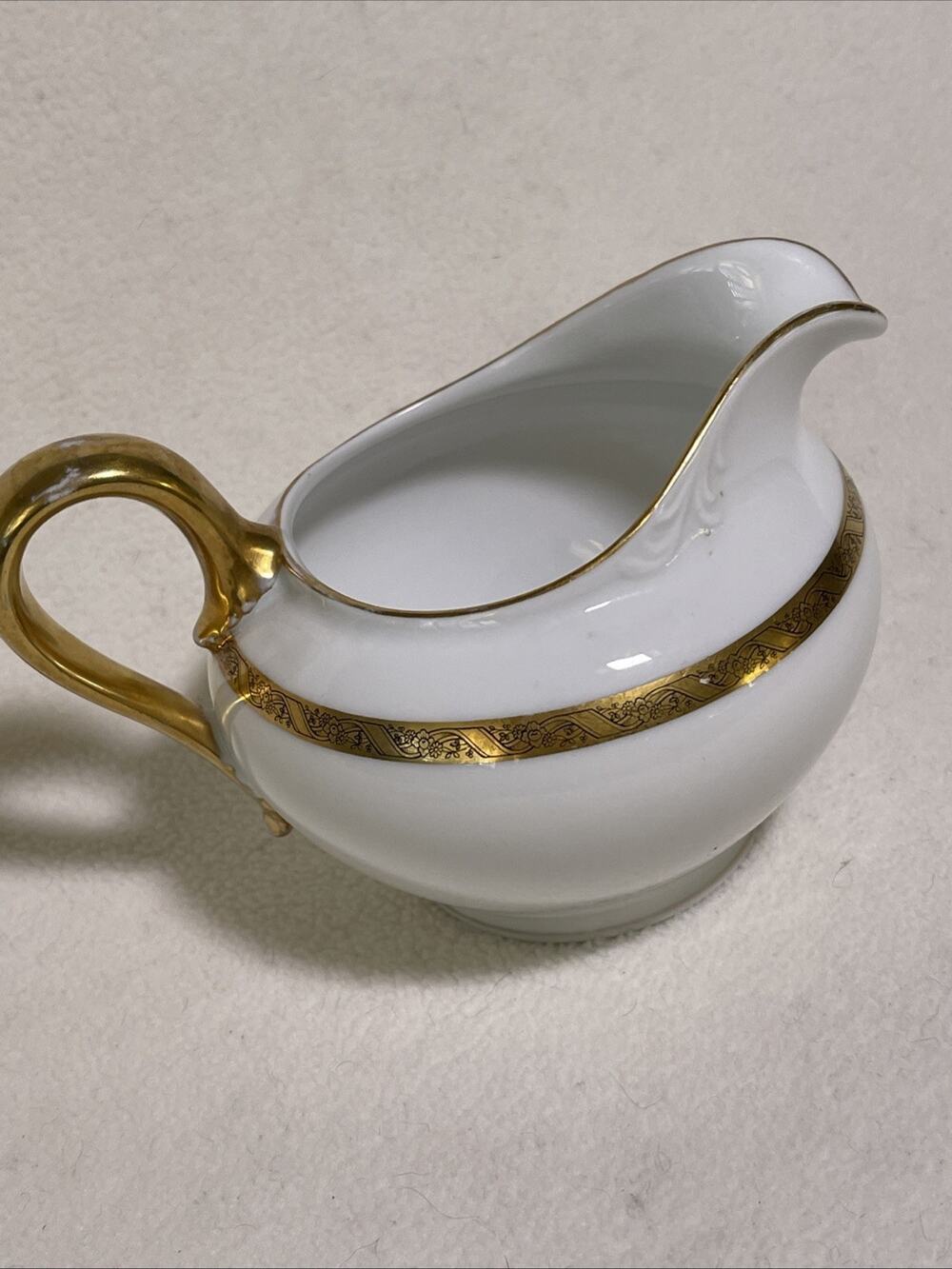 Rosenthal Selb Bavaria Balmoral White and Gold Handle Creamer
